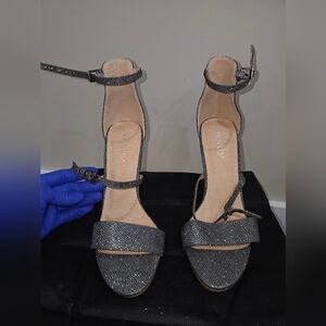 Venus Dark Silver Glitter 4 Inch Heels